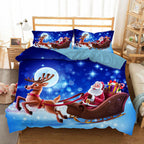 Santa's Three-piece Duvet Cover Under The Stars Pi-Mart