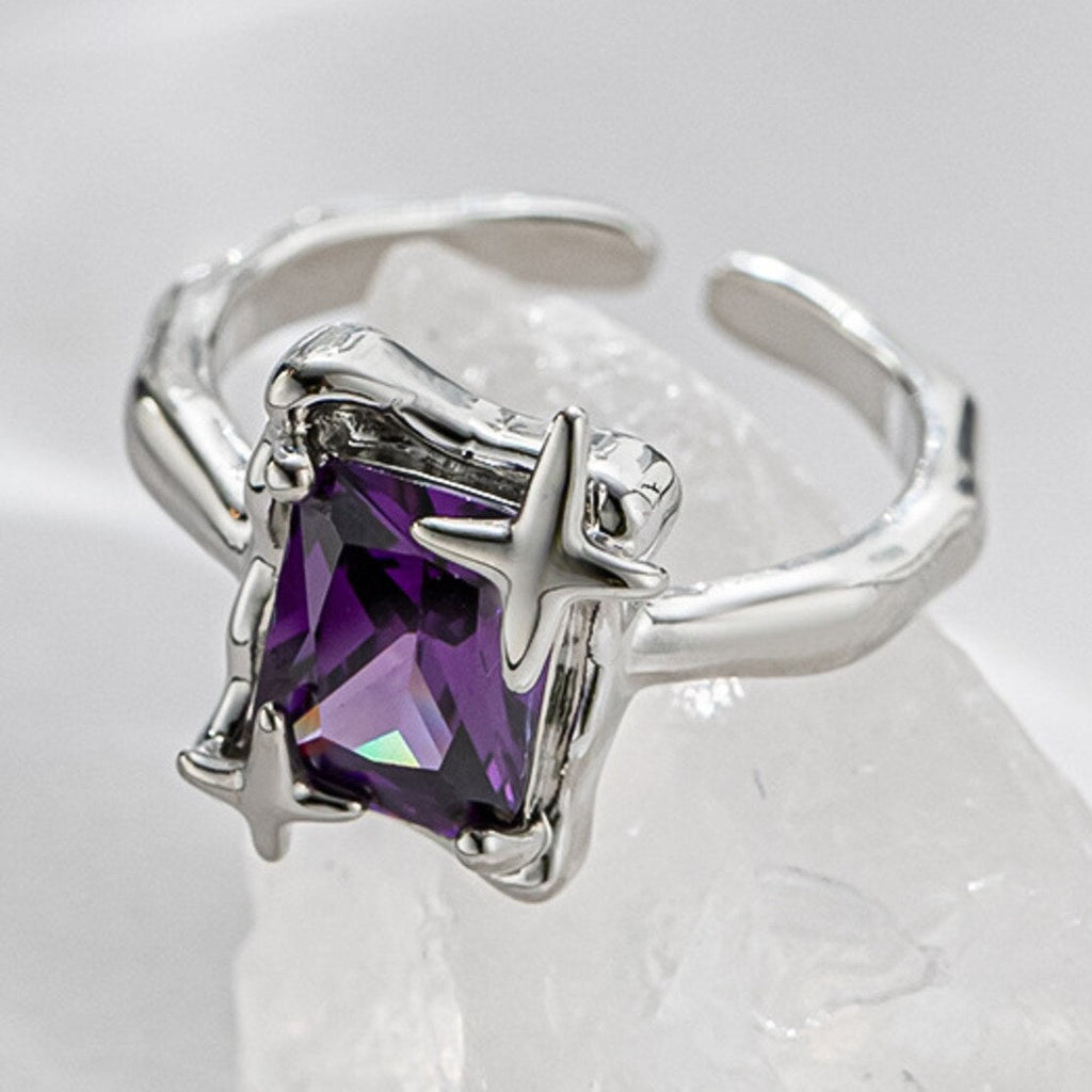 Purple Square Zirconia Ring - SJB-DIAMOND ELITES