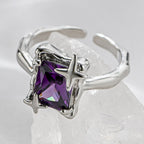 Purple Square Zirconia Ring - SJB-DIAMOND ELITES