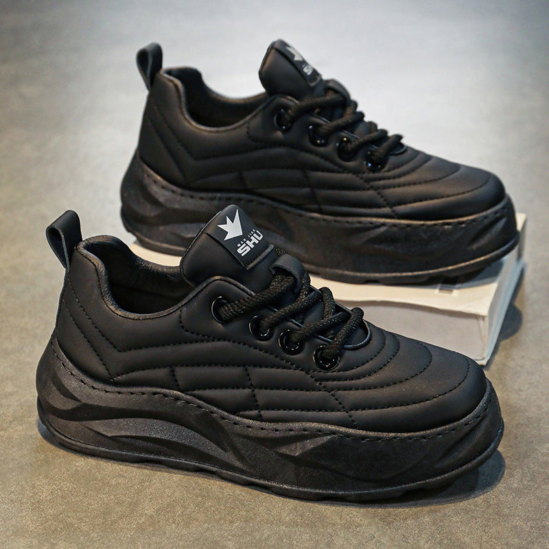 Fashion Thick-soled Anti-skid Shoes Ins Slip-on Casual Lazy Shoes Men Outdoor Breathable Lace-up Running Sports Sneakers Pi-Mart