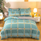 Cotton Winter Linen Quilt Cover Bedding Set Pi-Mart