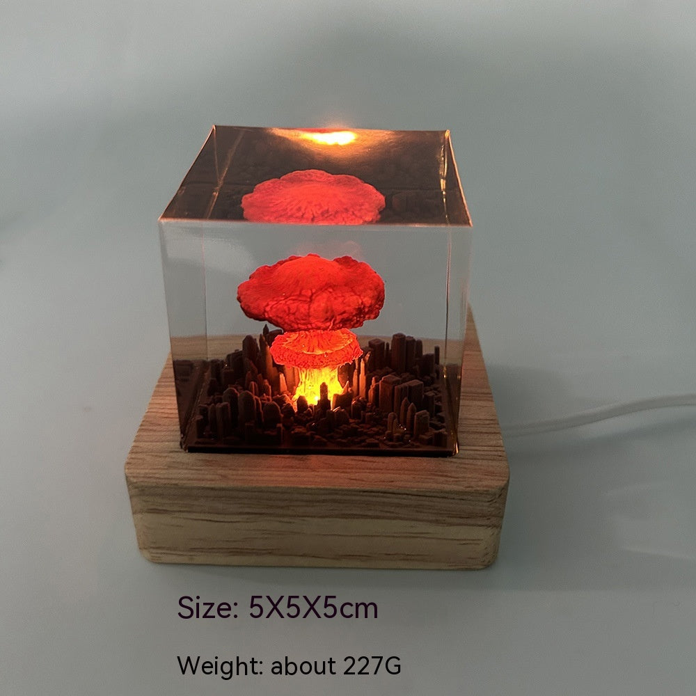 Handmade Resin Atomic Bomb Explosion Mushroom Cloud Small Night Lamp Ornaments Pi-Mart