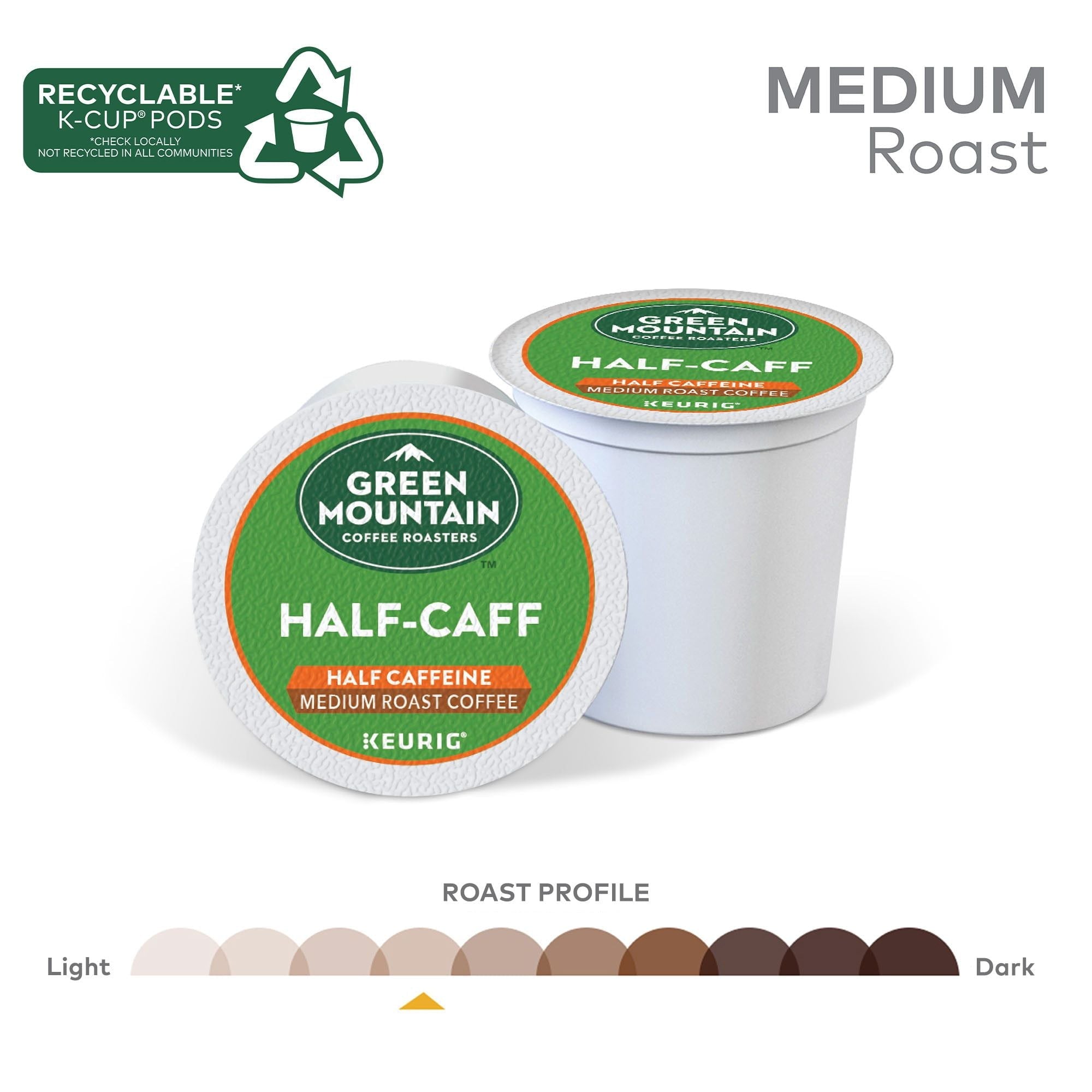 Green Mountain Coffee Half Caff Keurig Single-Serve K-Cup pods, Medium Roast Coffee, 48 Count EasyOptionXY LLC