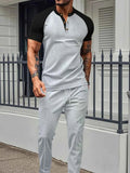 Men's Plus Waffle Knit Set: Cozy Contrast Comfort THRIXINE