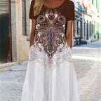 Women's Loose Round Neck Swing Dress Pi-Mart