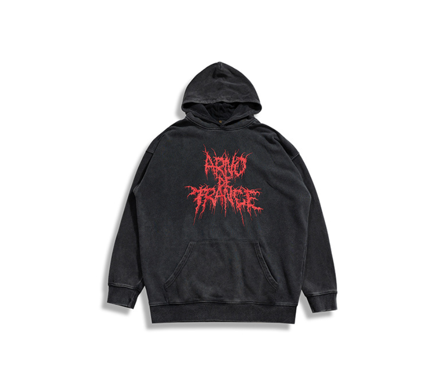 Printed drop hooded hoodie Pi-Mart