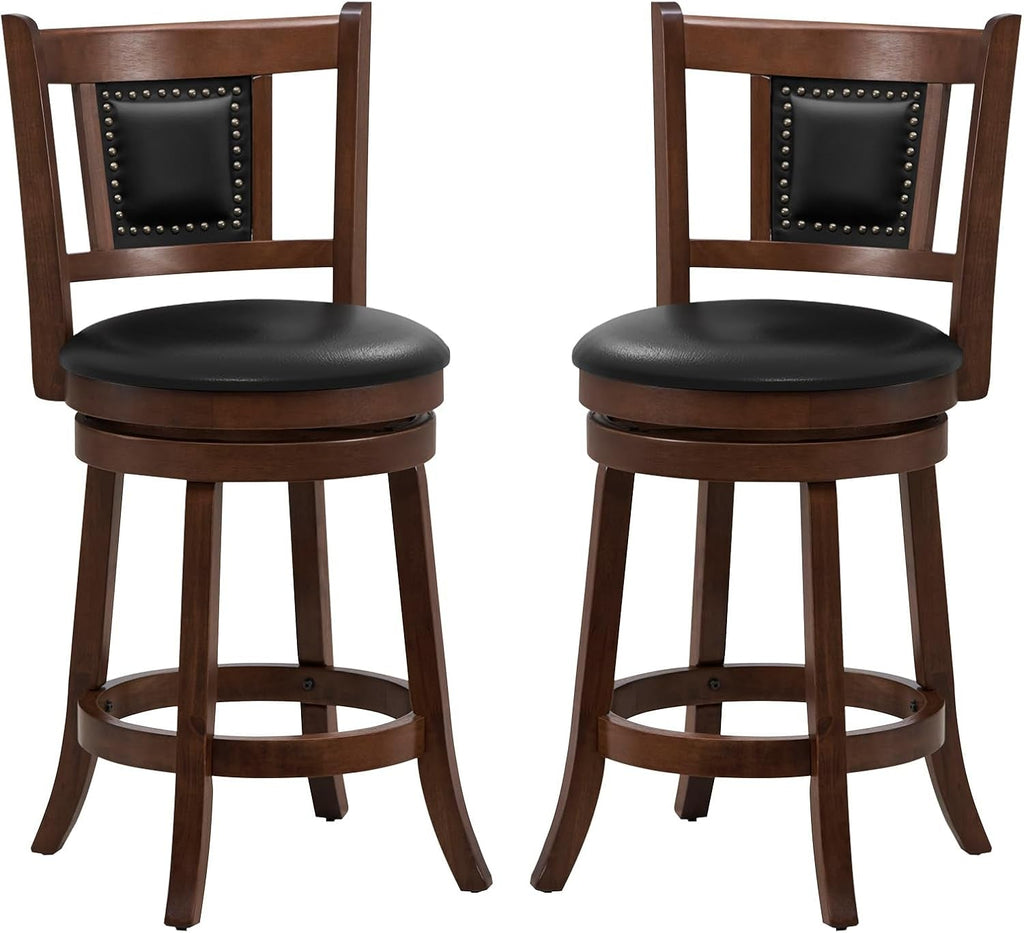 Ergonomic Swivel Bar Stools Set of Two Lootquake LLC