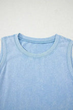 Beau Blue Mineral Wash Pocket Tank Mini Dress