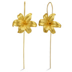 Female lily sterling silver S925 earrings Pi-Mart