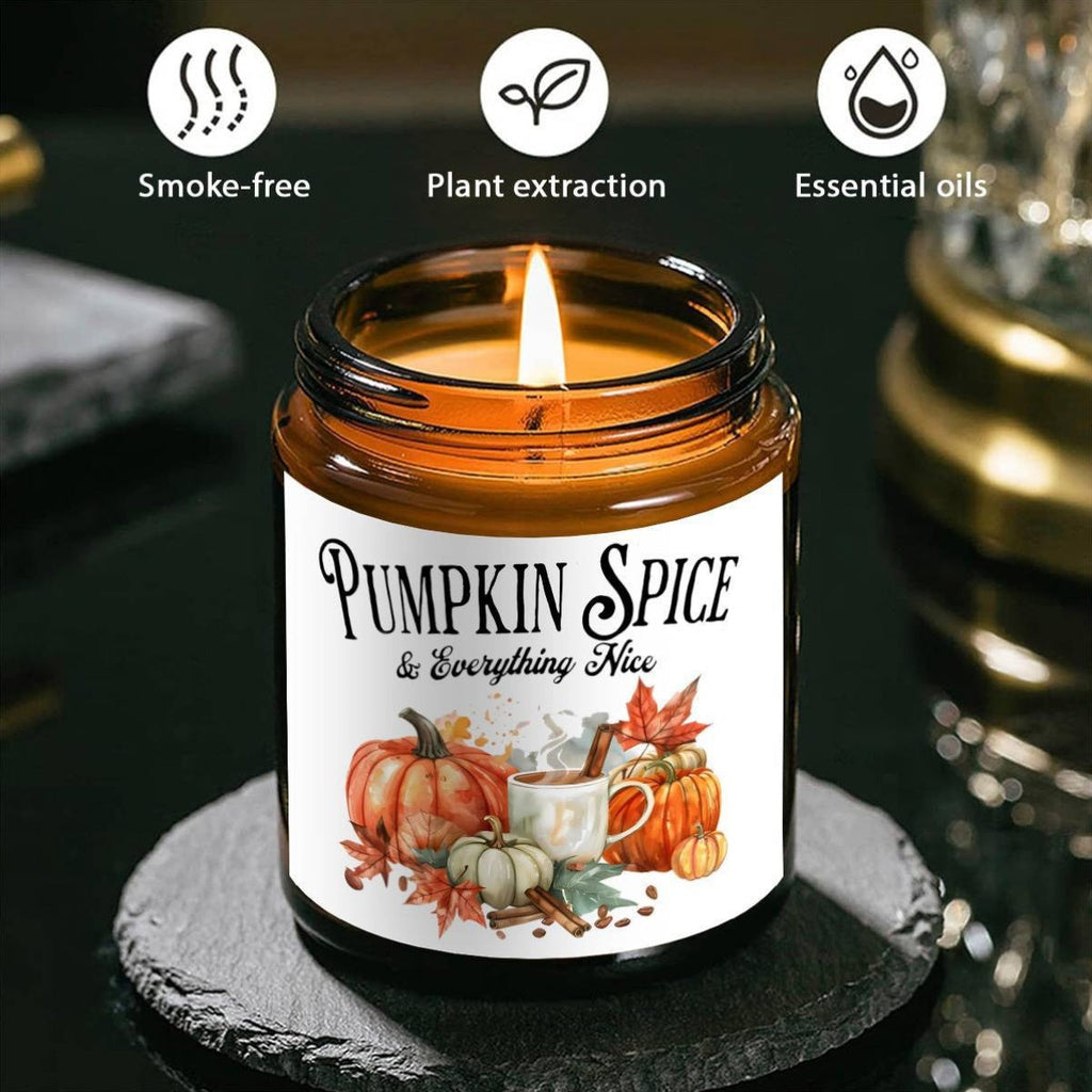 Pumpkin Spice Scented Candle - Glass Jar Aromatherapy Candle with Essential Oils, Smoke-Free, Ideal for Fall Harvest & Thanksgiving Centerpiece Decoration, Hostess Gift for Autumn Season Lootquake LLC