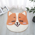 Cartoon Bathroom Door Non-slip Absorbent Flocking Floor Mat Pi-Mart