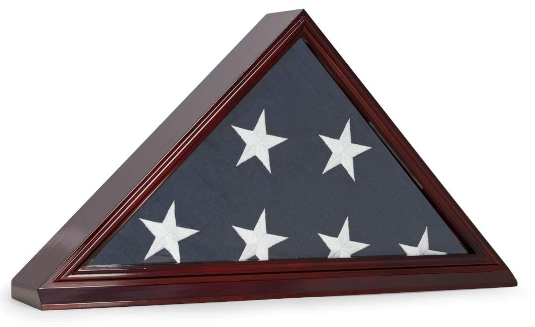 Memorial Flag Frame Display Case for 5" x 9.5" Flag Folded for Funeral or Burial Flag The Military Gift Store