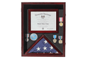 Military Shadow Box 3'X5' Flag Display Case, with Certificate Frame (Mahogany) The Military Gift Store