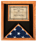 Premium USA-Made Solid Oak Flag And Document Case The Military Gift Store
