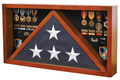 Rectangle Combo Flag Case for 5' x 9' Veterans Burial Flag and Medals Cherry The Military Gift Store