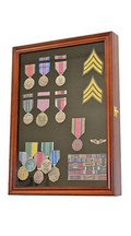 Display Case Wall Frame Cabinet for Military Medals, Pins, Patches, Insignia, Ribbons, Brooches. The Military Gift Store