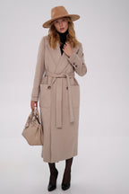 Eliza Classic Cashmere Wool Blend Overcoat in Nude - SJB-DIAMOND ELITES