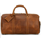 Leather Travel Bag Crazy Horse Leather Retro Duffel Bag Pi-Mart
