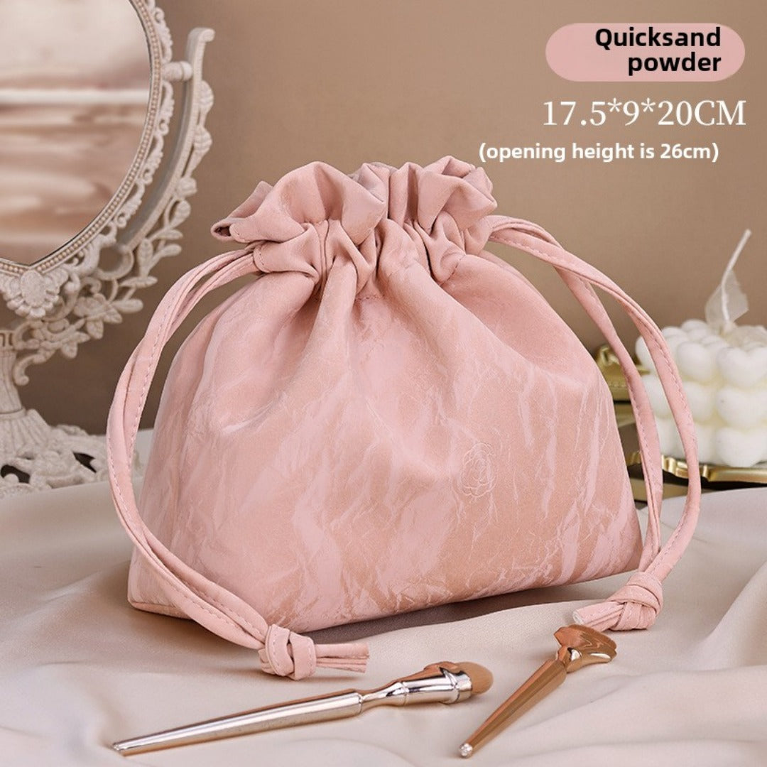 Bundle Mouth Cosmetic Bag – Large Capacity Storage Portable Makeup Bag for Women, Stylish and Functional Design for Everyday Use - SJB-DIAMOND ELITES