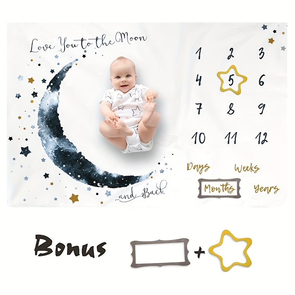 Extra Large Baby Milestone Blanket for Boys - Polyester Photography Prop with Monthly Growth Chart and Calendar - Perfect for Christmas, Halloween, and Thanksgiving Day Gifts Lootquake LLC