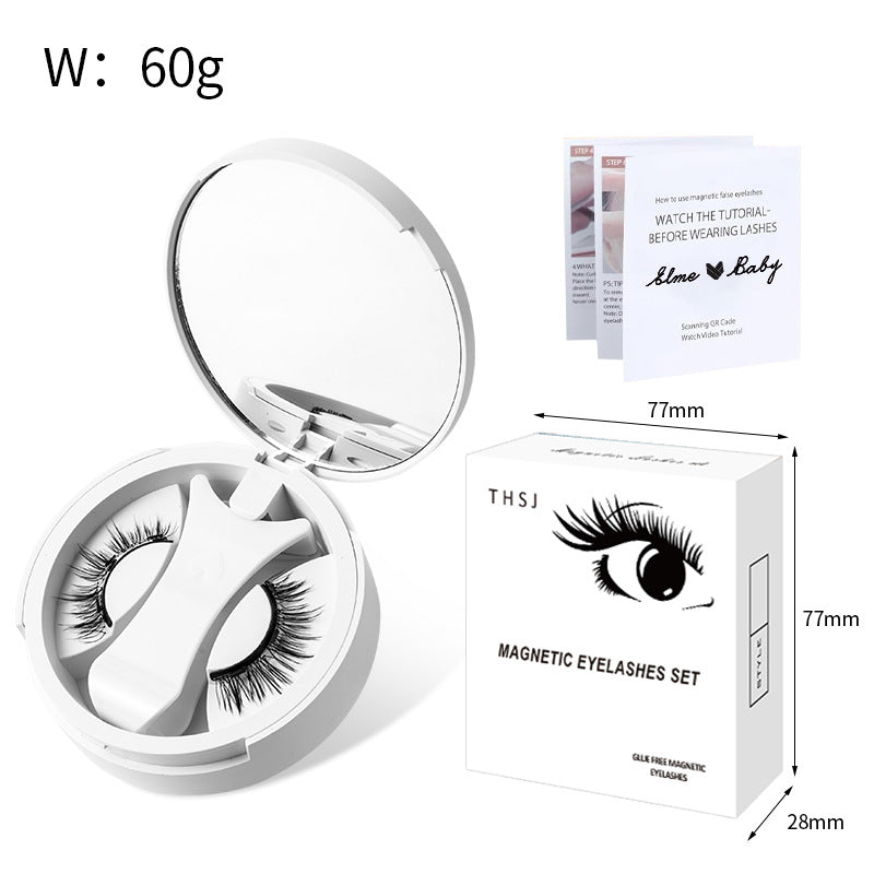 Magnetic False Eyelashes Integrated Storage Box Glue-free Magnet False Eyelashes Natural Makeup Tools With Applicater Pi-Mart