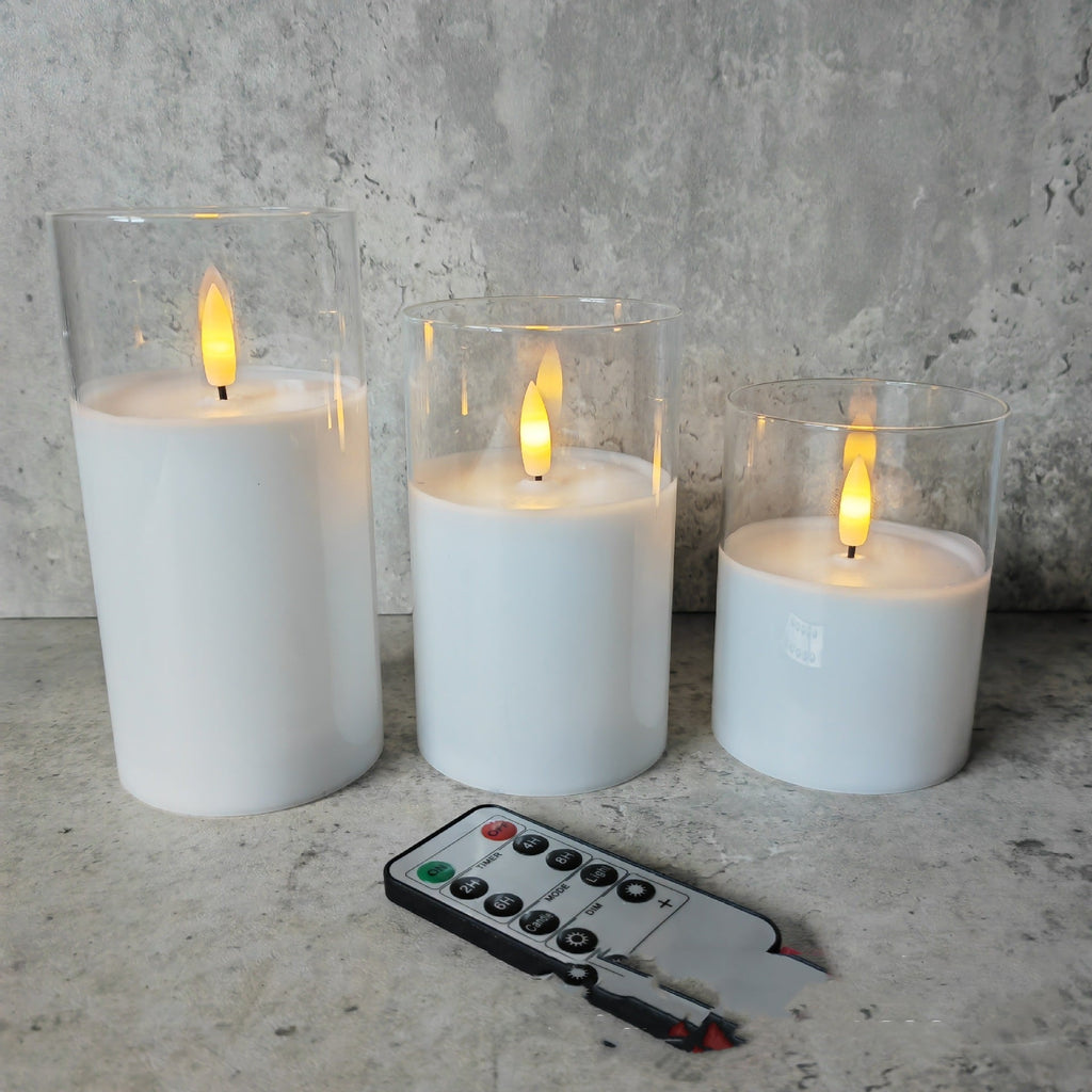 Electroplated Glass LED Electronic Candle Lights Wholesale Rechargeable Pi-Mart