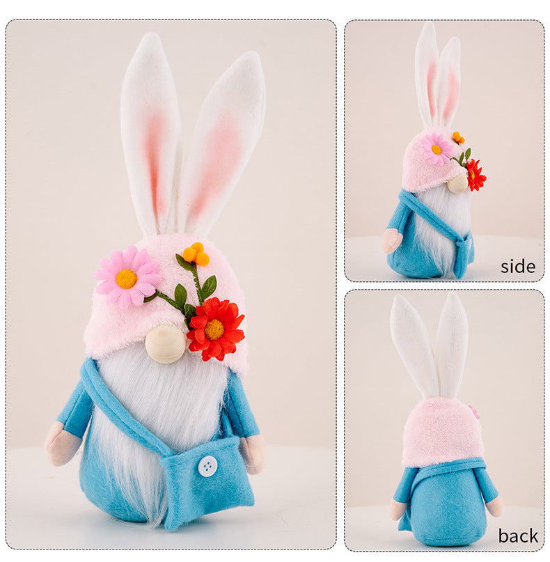 Easter Faceless Gnome Rabbit Doll DIY Handmade Home Decoration Spring Hanging Bunny Ornaments Kids Gifts Pi-Mart