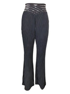 Ladies' Solid Color Hollow Out Fashionable Slim Fit And Slimming High Waisted Pants