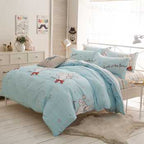 New Quilt Cover Simple Bed Sheet Cartoon Supplies Four-piece Set Pi-Mart