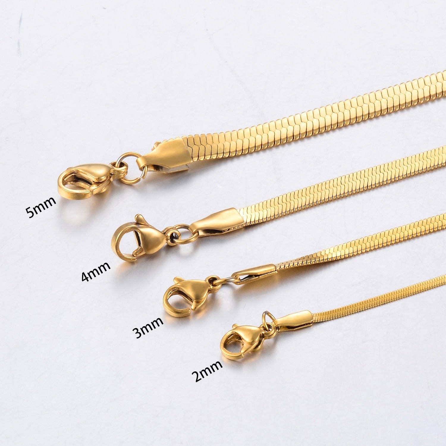 Flat Gold Color Stainless Steel Necklace Pi-Mart