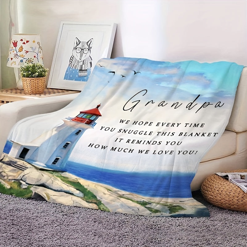 Cozy Grandpa's Delight Flannel Throw Blanket - Ultra-Soft, Warm, and Hypoallergenic for Snuggling Up on Couch, Bed, Office, or Travel - Perfect Birthday Gift Idea for Him Lootquake LLC