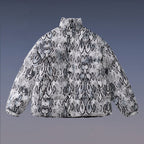 Snake Pattern Full Print Stand-up Collar Cotton Clothing Men's And Women's National Tide Brand Quilted Couple Jacket
