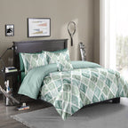Diamond Check Quilt Cover Bed Set Pi-Mart