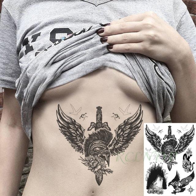 57 Sheets Temporary Tattoo Stickers Set Waterproof Temporary Tattoo Waist Arm Modern Stylish Big Black Tattoos For Womens Mens Stevvex