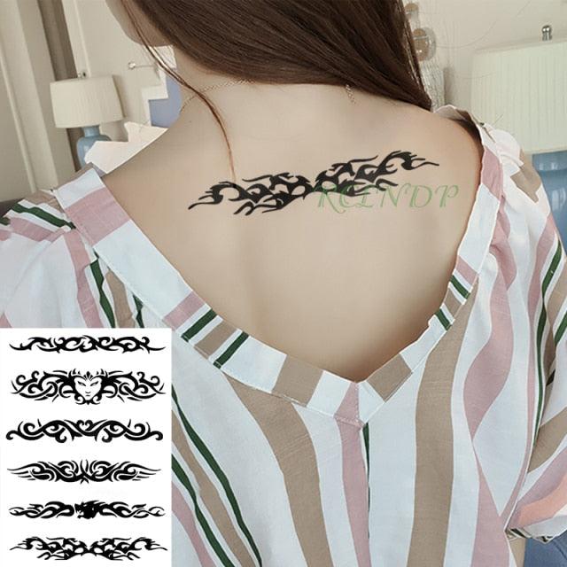 57 Sheets Temporary Tattoo Stickers Set Waterproof Temporary Tattoo Waist Arm Modern Stylish Big Black Tattoos For Womens Mens Stevvex