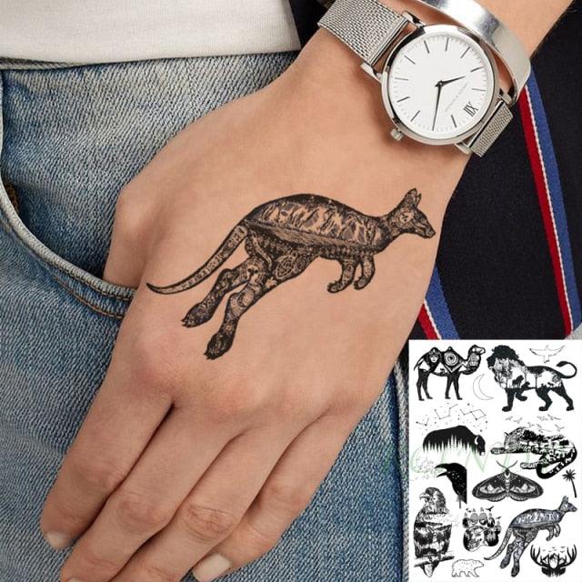 57 Sheets Temporary Tattoo Stickers Set Waterproof Temporary Tattoo Waist Arm Modern Stylish Big Black Tattoos For Womens Mens Stevvex