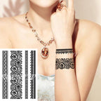 57 Sheets Temporary Tattoo Stickers Set Waterproof Temporary Tattoo Waist Arm Modern Stylish Big Black Tattoos For Womens Mens Stevvex