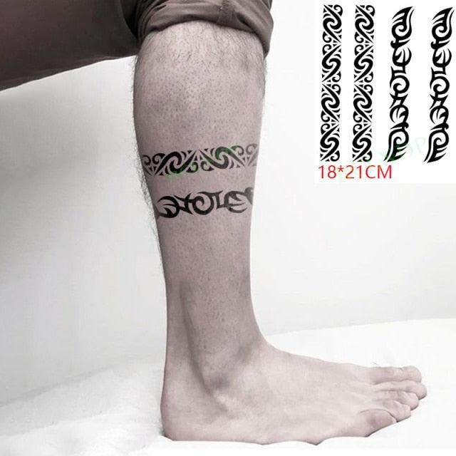 57 Sheets Temporary Tattoo Stickers Set Waterproof Temporary Tattoo Waist Arm Modern Stylish Big Black Tattoos For Womens Mens Stevvex