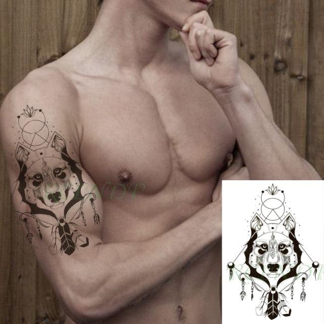 57 Sheets Temporary Tattoo Stickers Set Waterproof Temporary Tattoo Waist Arm Modern Stylish Big Black Tattoos For Womens Mens Stevvex