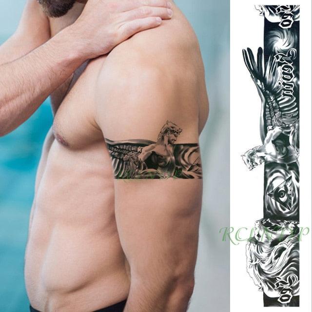 57 Sheets Temporary Tattoo Stickers Set Waterproof Temporary Tattoo Waist Arm Modern Stylish Big Black Tattoos For Womens Mens Stevvex