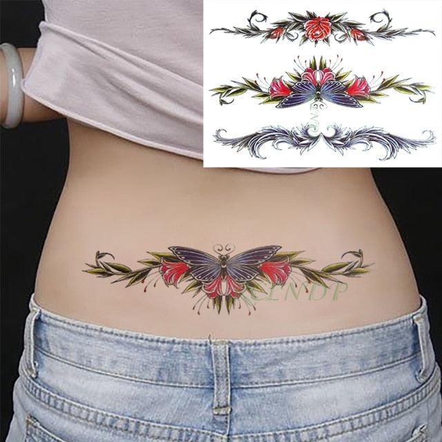 57 Sheets Temporary Tattoo Stickers Set Waterproof Temporary Tattoo Waist Arm Modern Stylish Big Black Tattoos For Womens Mens Stevvex