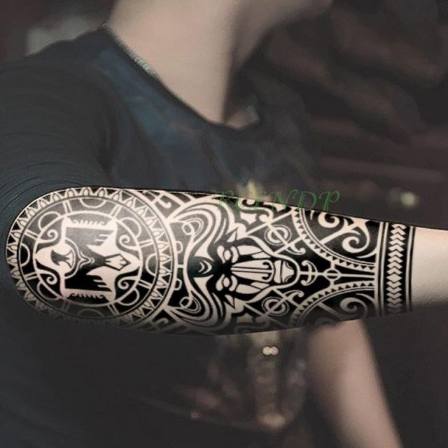 57 Sheets Temporary Tattoo Stickers Set Waterproof Temporary Tattoo Waist Arm Modern Stylish Big Black Tattoos For Womens Mens Stevvex