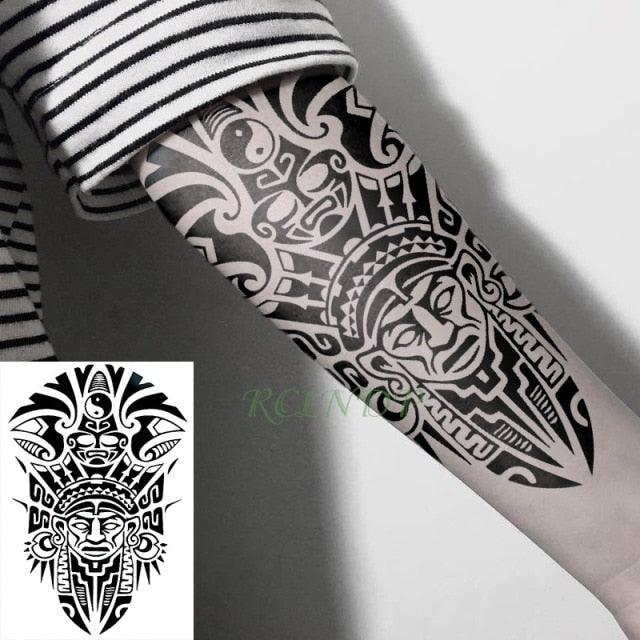 57 Sheets Temporary Tattoo Stickers Set Waterproof Temporary Tattoo Waist Arm Modern Stylish Big Black Tattoos For Womens Mens Stevvex