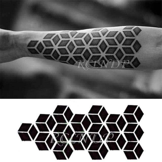 57 Sheets Temporary Tattoo Stickers Set Waterproof Temporary Tattoo Waist Arm Modern Stylish Big Black Tattoos For Womens Mens Stevvex