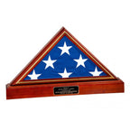 Gold Trim Flag Display Case, Gold Trim Pedestal Flag Display Case, Pedestal and Flag Case The Military Gift Store