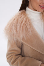 Genuine Lama Fur Virgin Wool Coat - SJB-DIAMOND ELITES