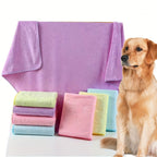 Ultra-Soft Plush Polyester Pet Bath Towel and Blanket - Highly Absorbent Quick-Dry Dog Bath Towel for Grooming, Drying, Sleeping - Durable Pet Towels for Dogs and Cats - 27.56" x 55.12" Lootquake LLC