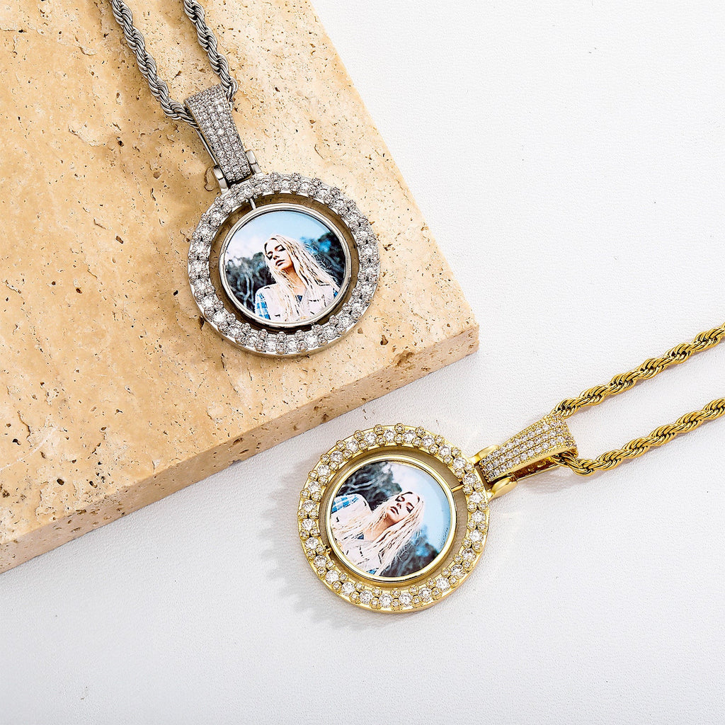 Rotating Pendant Necklace Couples Commemorative Gift Pi-Mart