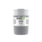 Ello Cool Gray Archie Ceramic Thermos Mug With Lid, 11 fl oz