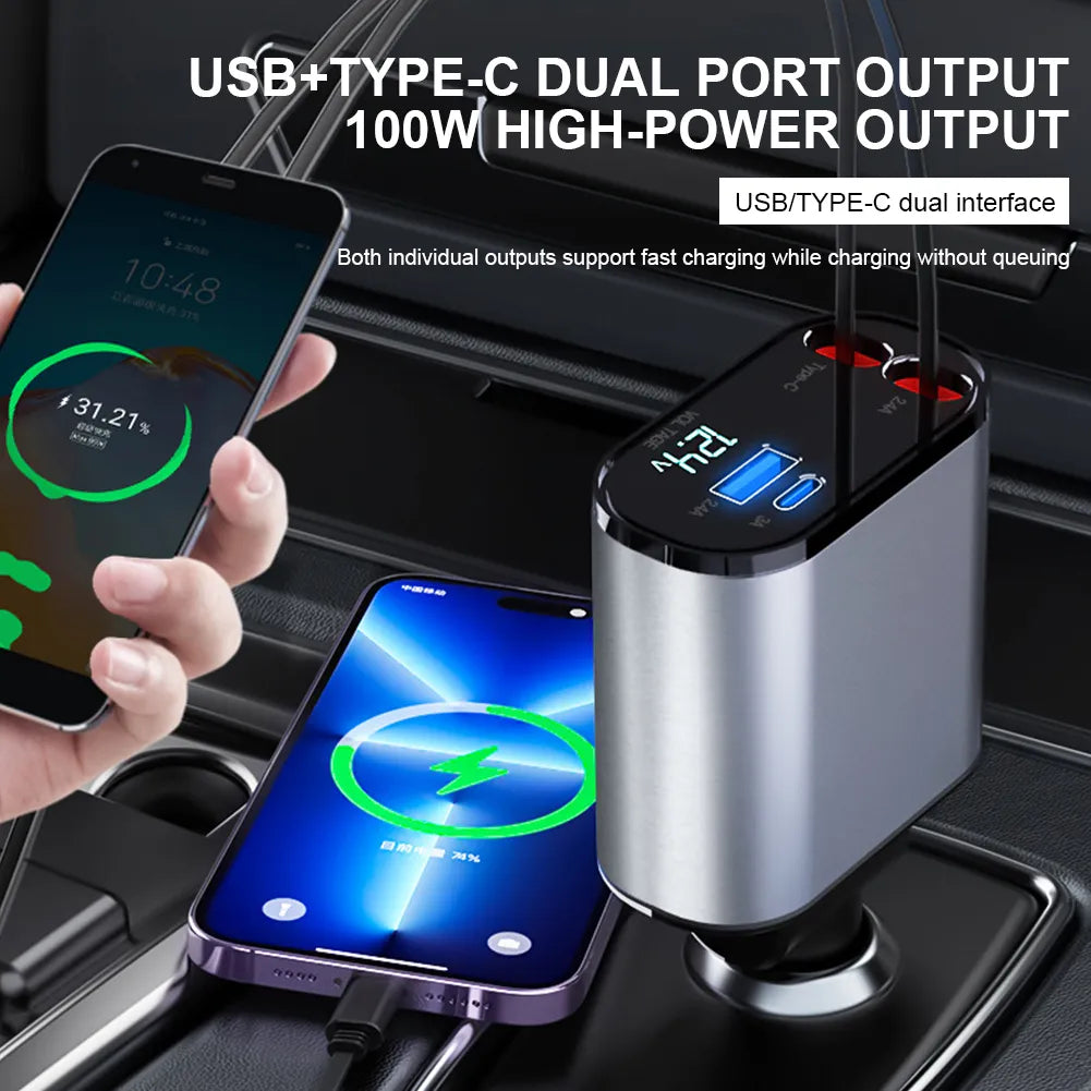 Luxinsly™ Retractable Car Charger Pi-Mart